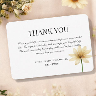 Butter Yellow Watercolor Floral Elegant Modern  Thank You Card