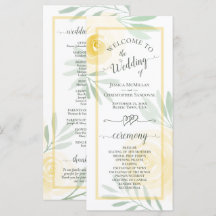 Butter Yellow Watercolor Roses Elegant Wedding