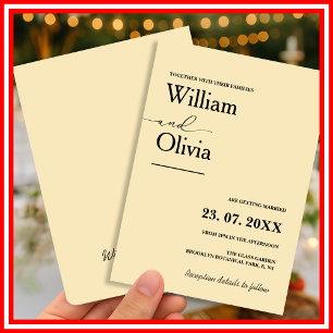 Butter Yellow Wedding Invitation