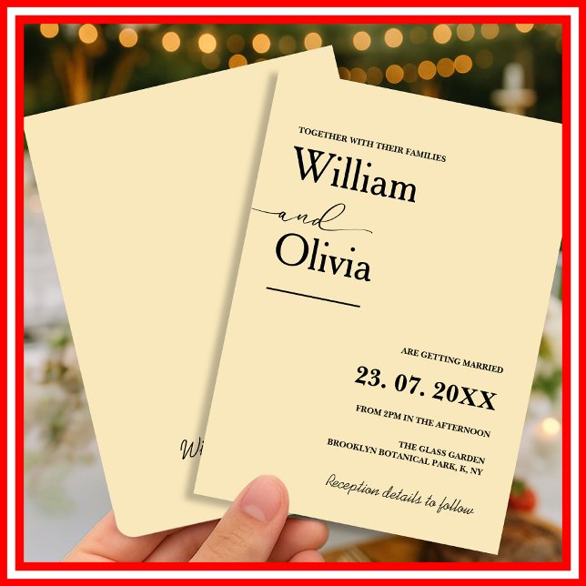 Butter Yellow Wedding Invitation (Creator Uploaded)