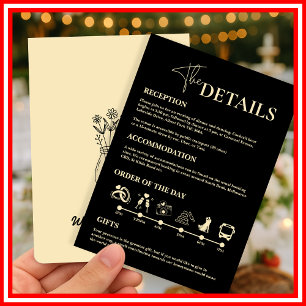 Butter Yellow Wedding Order of Events Enclosure I Invitation