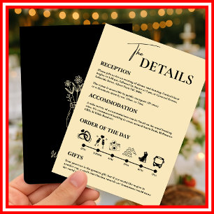 Butter Yellow Wedding Order of Events Enclosure  Invitation