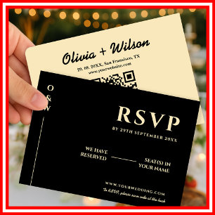 Butter Yellow Wedding QR Code RSVP