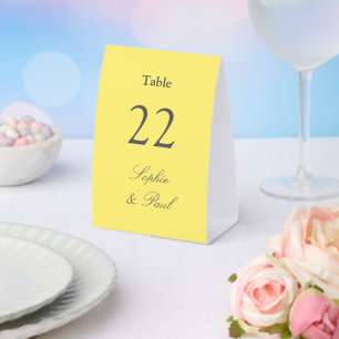 Butter Yellow Wedding Table Number