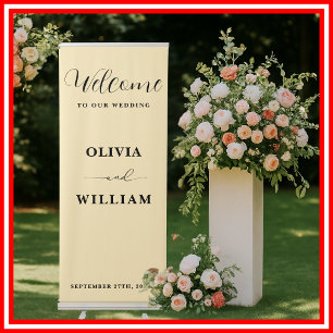 Butter Yellow Wedding Welcome Sign