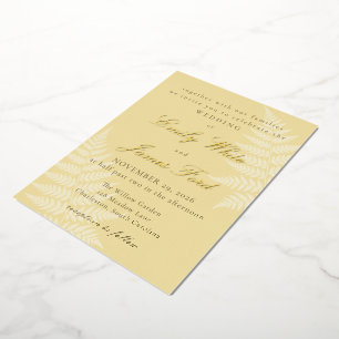 Butter Yellow White Fern Elegant Wedding
