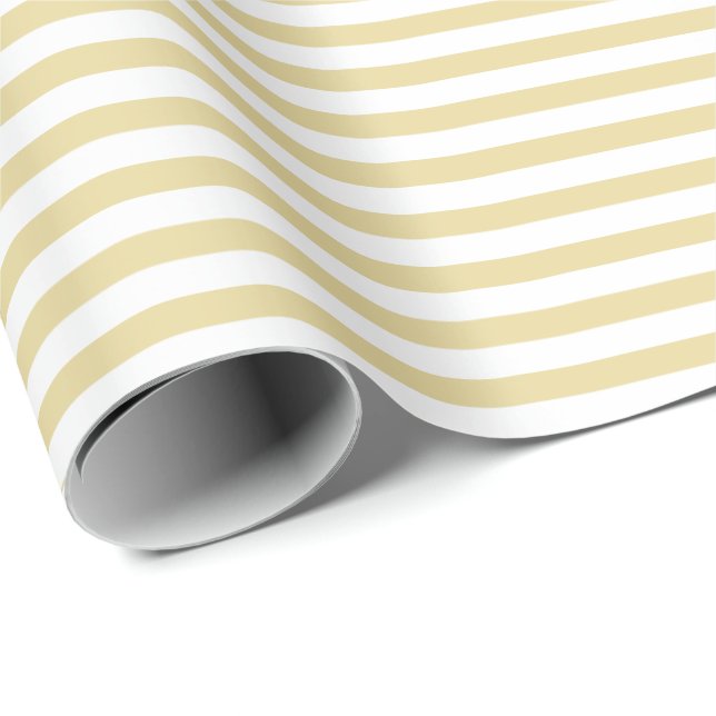 Butter Yellow | White Stripe Wrapping Paper (Roll Corner)