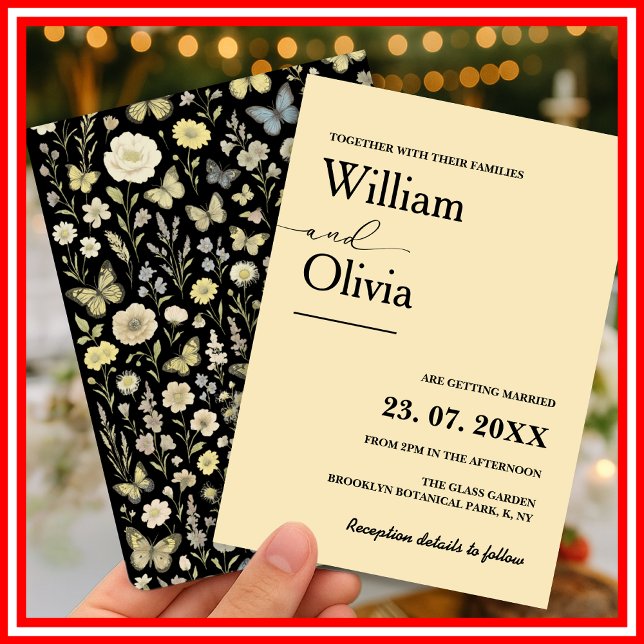 Butter Yellow Wildflower Wedding Invitation (Creator Uploaded)