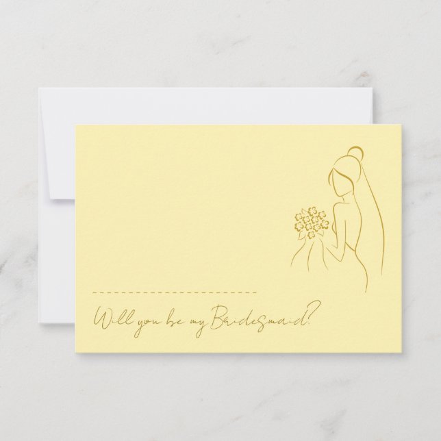 Butter Yellow Will You Be My Bridesmaid Proposal Invitation (Front)