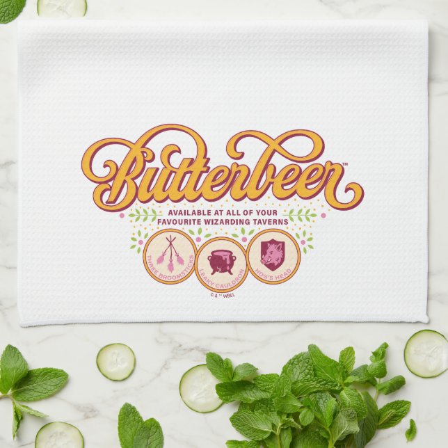 BUTTERBEER™ Available At Wizarding Taverns Tea Towel (Folded)