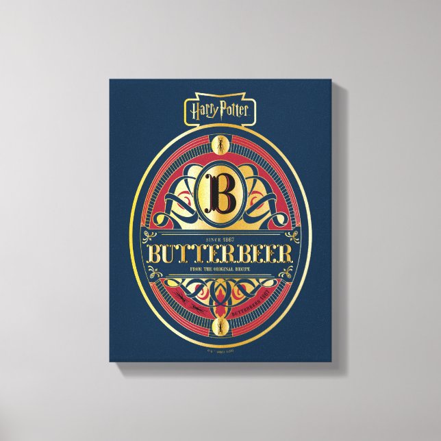 BUTTERBEER™ Vertical Logo Canvas Print (Front)