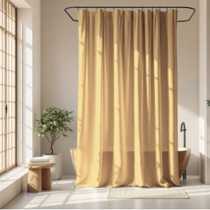 Buttercream Colour Minimalist Soft Pastel Yellow Shower Curtain
