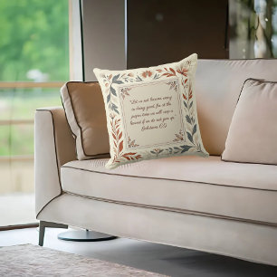 Buttercream Farmhouse Floral Frame Bible Verse Cushion