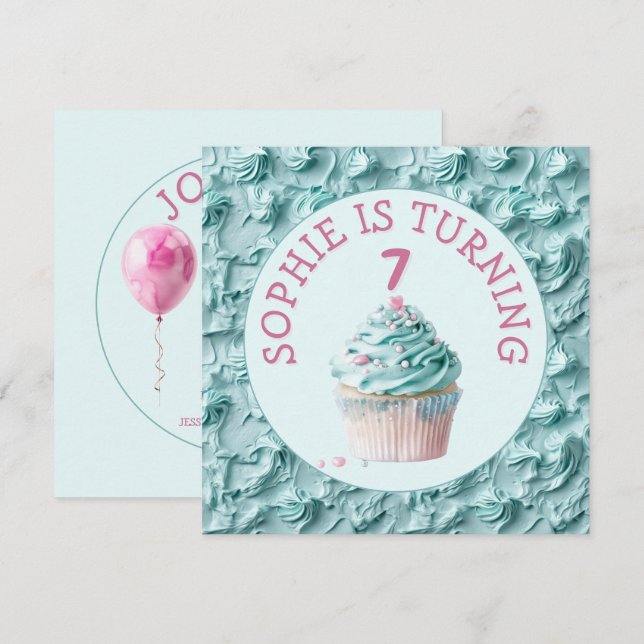 Buttercream Icing Party Birthday  Invitation (Front/Back)