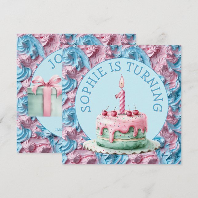 Buttercream Icing Party Birthday  Invitation (Front/Back)