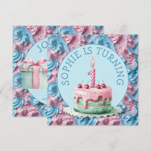 Buttercream Icing Party Birthday Invitation
