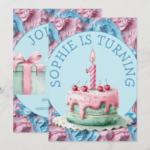 Buttercream Icing Party Birthday  Invitation