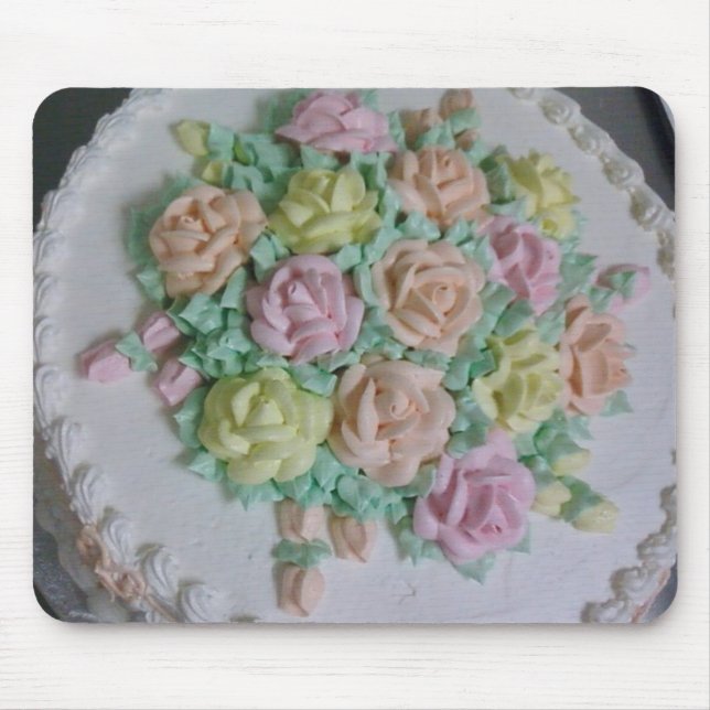 Buttercream icing roses mouse mat (Front)