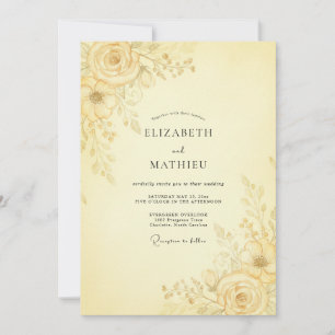 Buttercream Petal Wedding Invitation