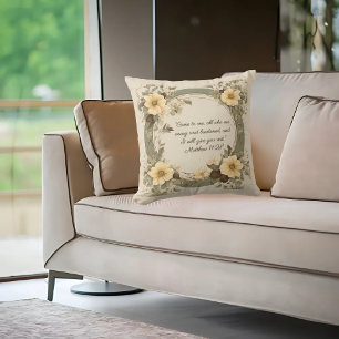 Buttercream Sage Mocha Floral Customisable  Cushion