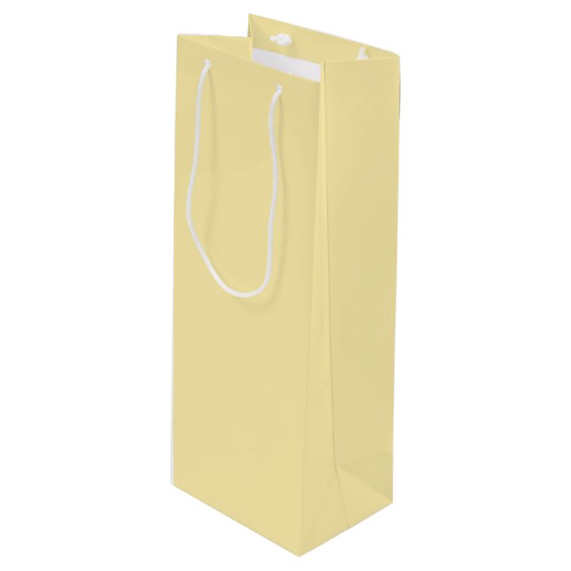 Buttercream Solid Colour Wine Gift Bag (Front Angled)
