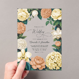 Buttercream, Vanilla Silk & Soft Apricot Wedding Acrylic Invitations