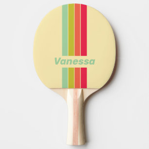 Buttercream Whisper Pin Striped with Name Ping Pong Paddle