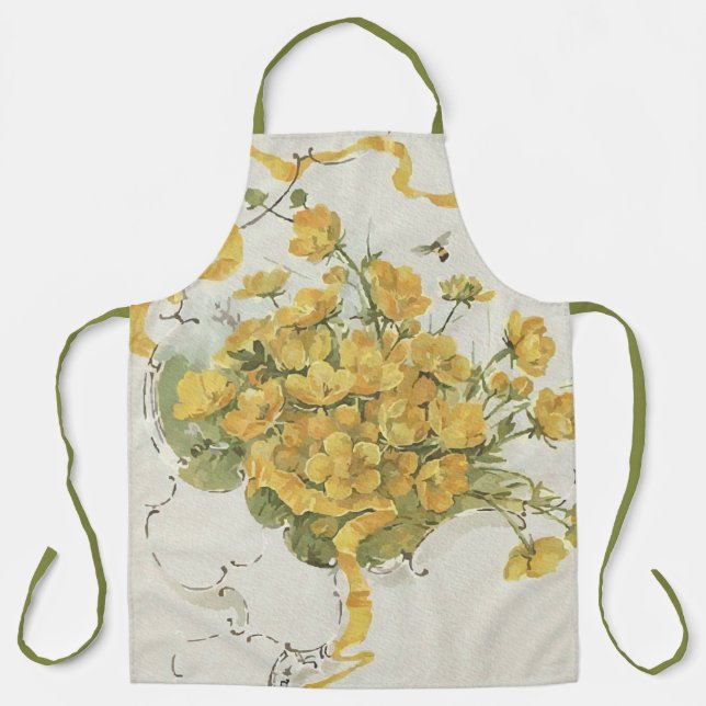 Buttercup Apron Garden Flowers Apron for Women   (Front)