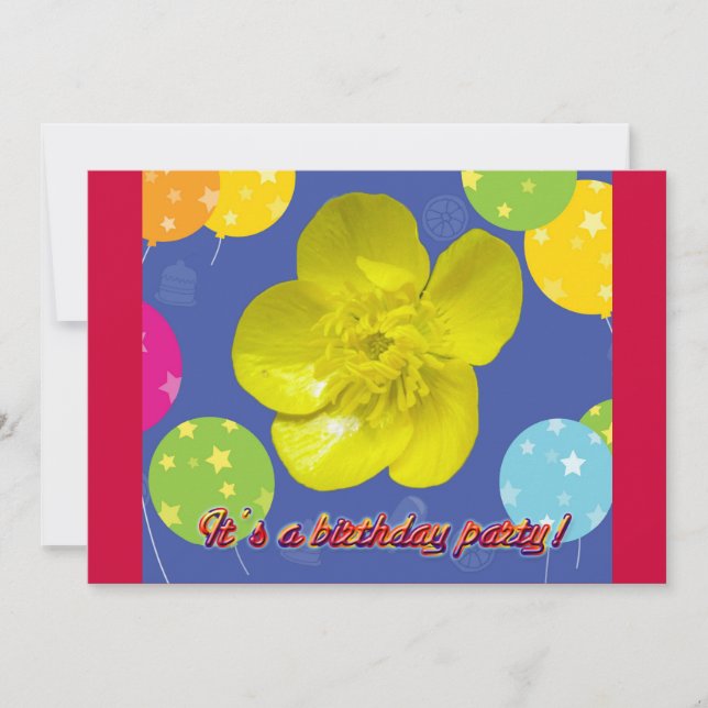 Buttercup Birthday Party Invitation (Front)