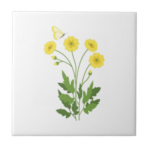Buttercup Butterfly Tile