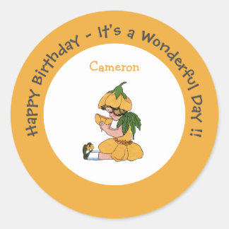 Buttercup Child Whimsical Flower Party Collection Classic Round Sticker