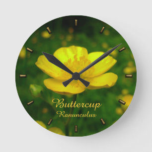 Buttercup Clock Custom Wild Flower Wall Clock