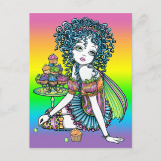 "Buttercup" Cup Cake Couture Rainbow Fairy Art Postcard