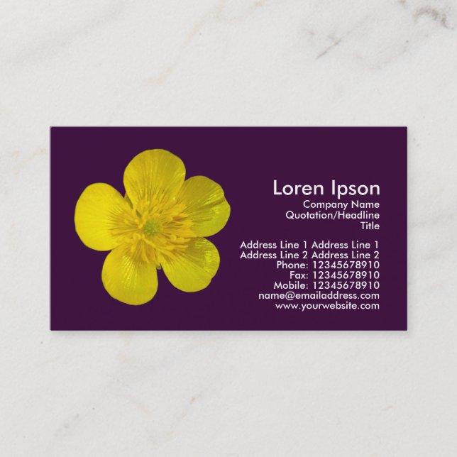 Buttercup - Dark Purple Business Card (Front)