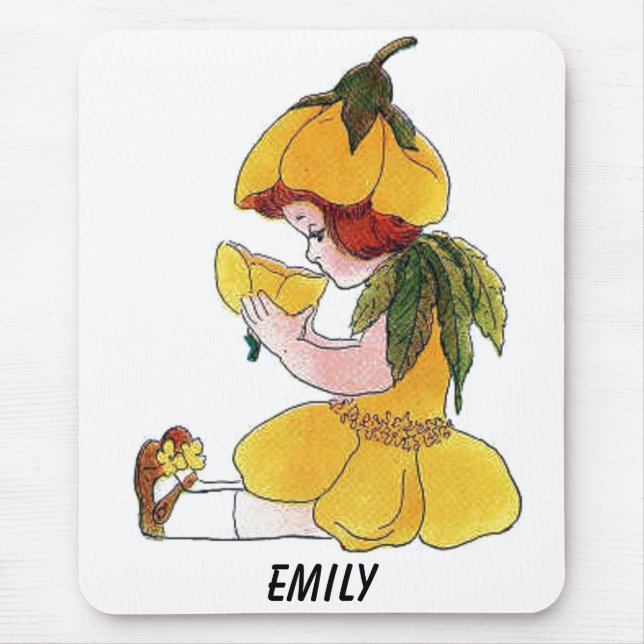 Buttercup Flower Child Funny Cute Little Girl Mouse Mat (Front)
