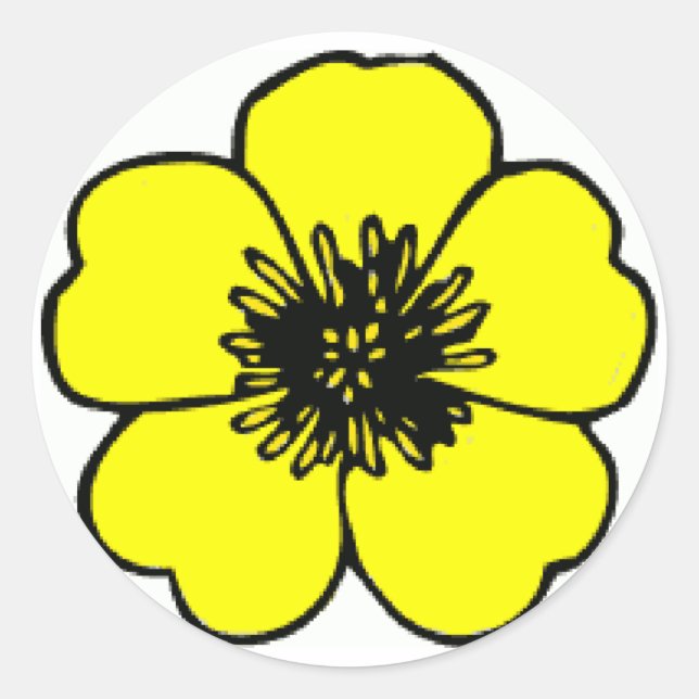 Buttercup Flower Classic Round Sticker (Front)
