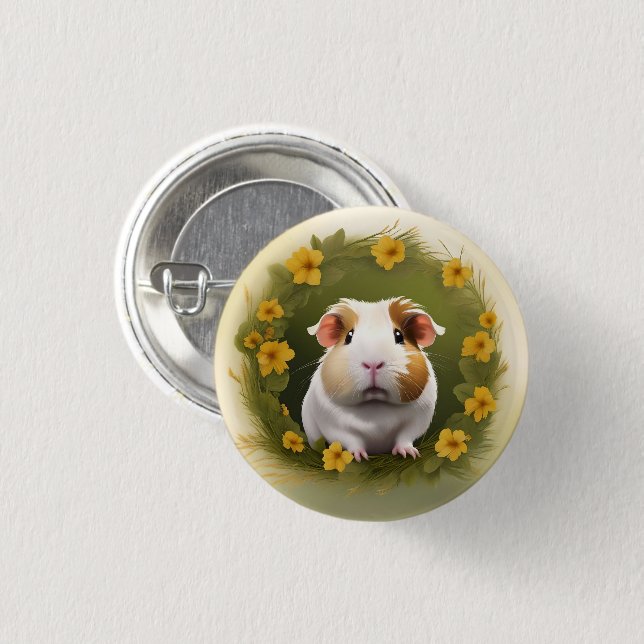 Buttercup Guinea Pig, 3 Cm Round Badge (Front & Back)