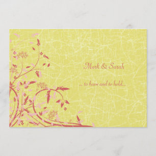 Buttercup Vines & Birds Wedding Invitation