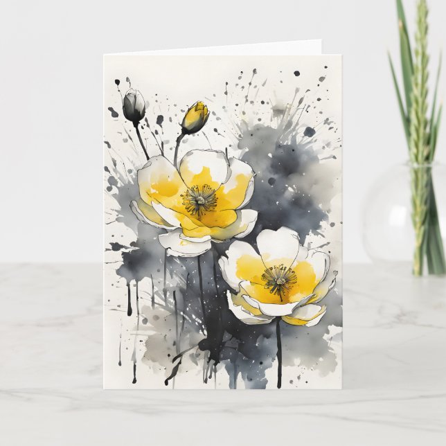 Buttercup - Watercolor flowers Card (Front)