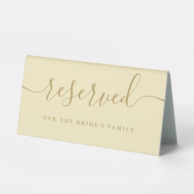 Buttercup Yellow And Gold Script Wedding Reserved (Front)