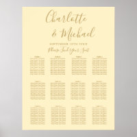 Buttercup Yellow And Gold Wedding Seating Chart
