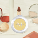 Buttercup Yellow Bridesmaid Initial and Name Compact Mirror<br><div class="desc">A personalised compact mirror for your wedding bridesmaid or maid of honour that has her initial and name on a trendy,  buttercup yellow colour background. Edit to replace initial and name. Select your compact mirror style.</div>