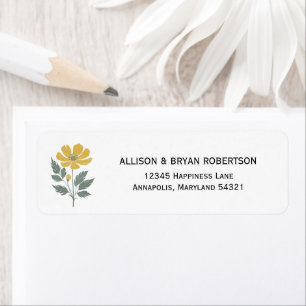 Buttercup Yellow Floral Wedding Invitation Address