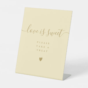 Buttercup Yellow Love Is Sweet Take A Treat Favour Pedestal Sign