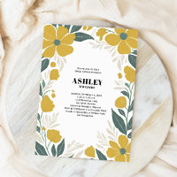 Buttercup Yellow Modern Floral Bridal Shower