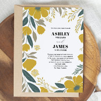 Buttercup Yellow Modern Florals Wedding