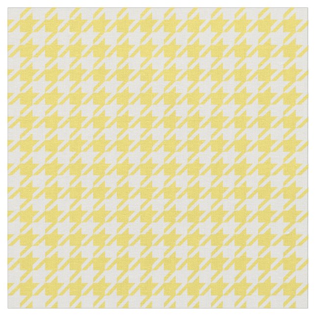 Buttercup Yellow & White Houndstooth Fabric (Close Up)