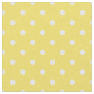 Buttercup Yellow & White Polka Dot Fabric