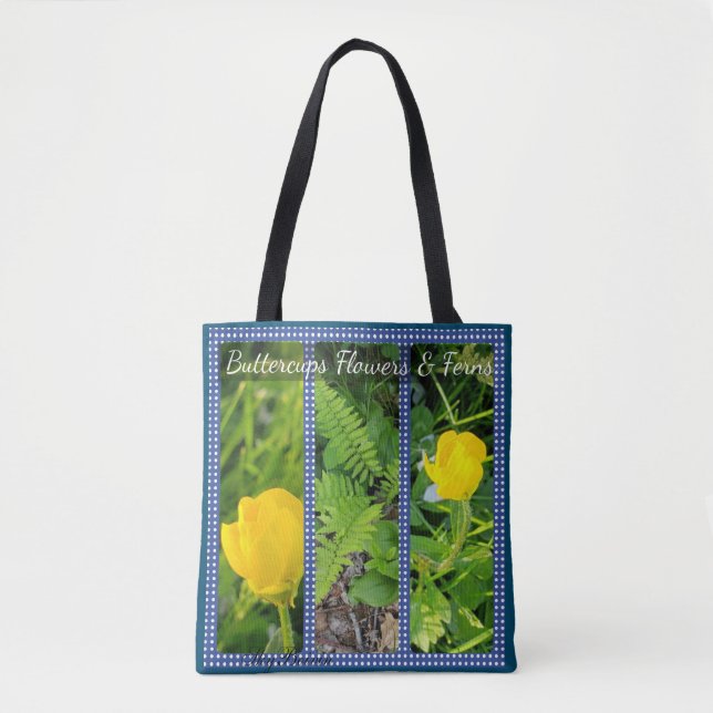 Buttercups, Flowers, and Ferns Tote Bag (Front)