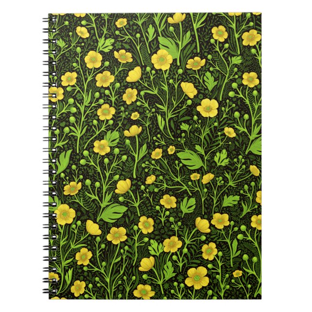 Buttercups on black notebook (Front)